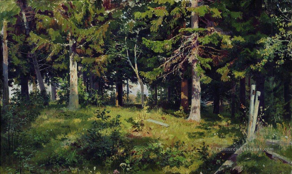clairière dans la forêt 1889 paysage classique Ivan Ivanovitch arbres Peintures à l'huile